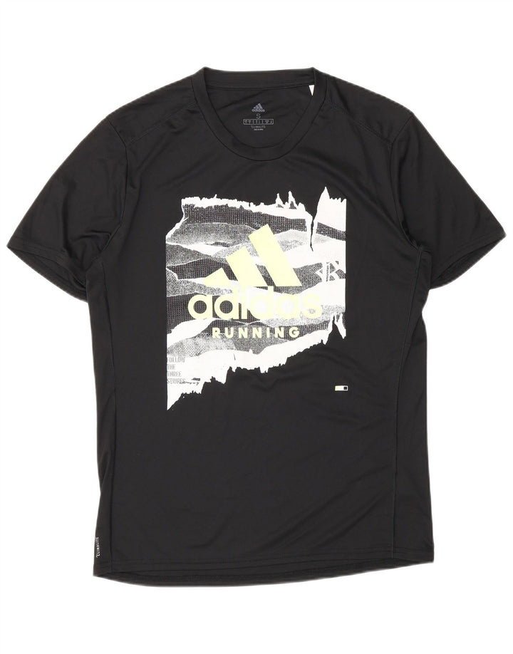 Adidas Herre Climalite grafisk T-shirt top lille sort polyester