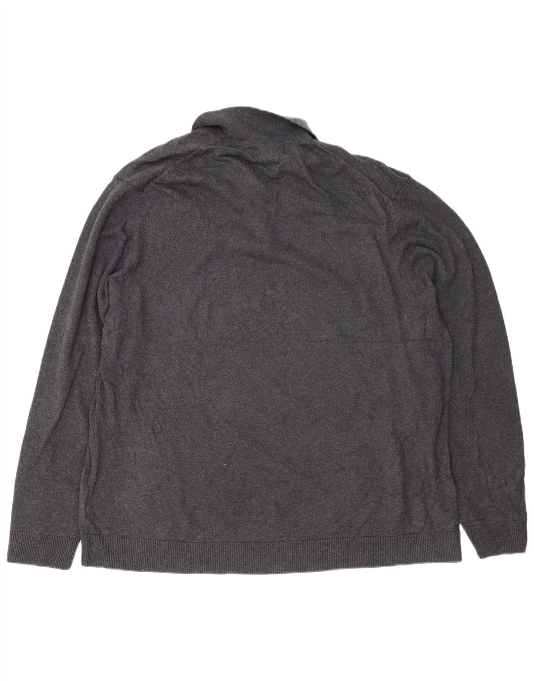 EDDIE BAUER Herre Polo Neck Jumper Sweater 2XL Grå Bomuld