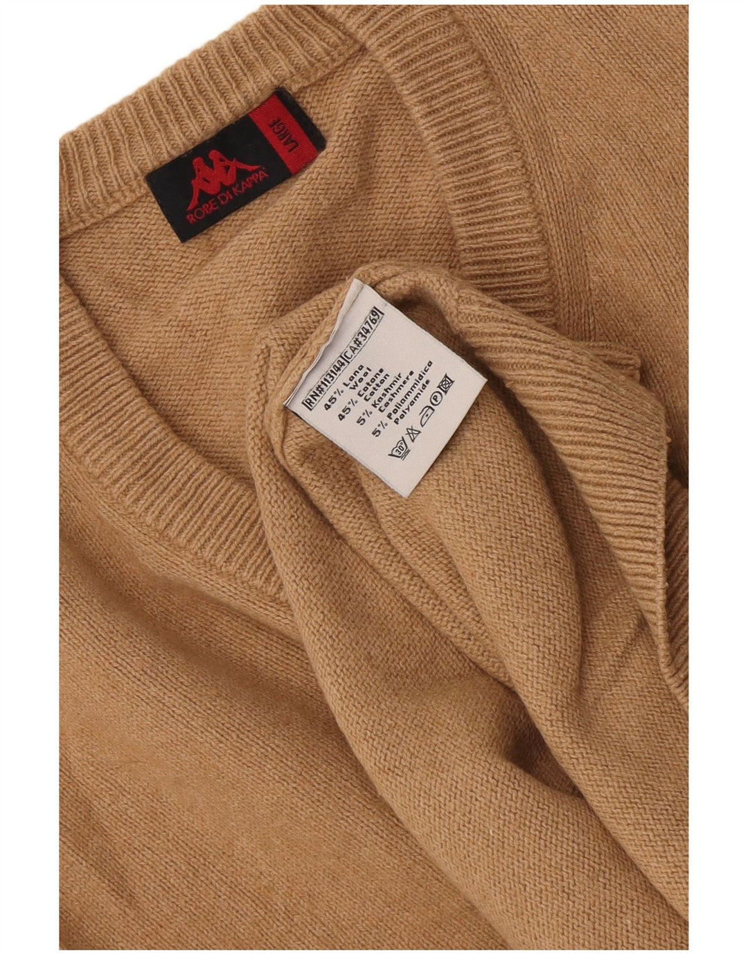 Kappa Herre V-hals sweater Stor brun bomuld
