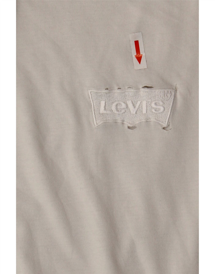 Levi's Herre Relaxed Fit T-shirt Top Stor hvid bomuld