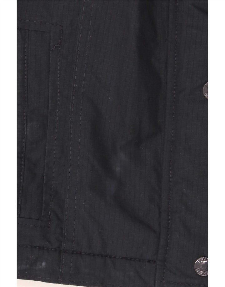 Hollister Dame hætte vindjakke UK 10 Small Navy Blue Polyester
