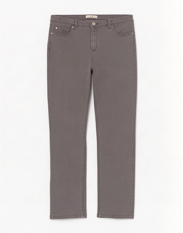 Marks & Spencer Dame Crop Slim Jeans UK 12 Medium W30 L26 Grå Bomuld