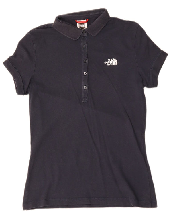 The North Face Dame Polo Shirt UK 10 Small Navy Blue Cotton