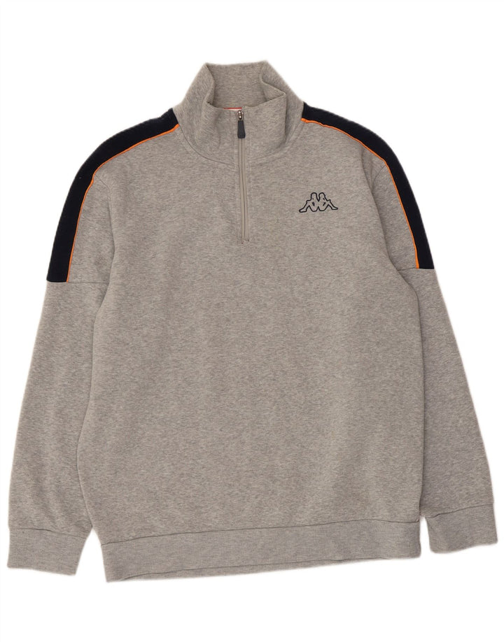 KAPPA Sweatshirt med lynlås til mænd XL Grå Colourblock Polyester