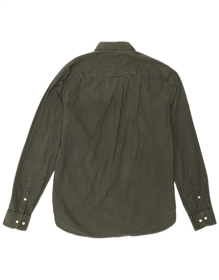 SUPERDRY herreskjorte lille kaki ternet bomuld