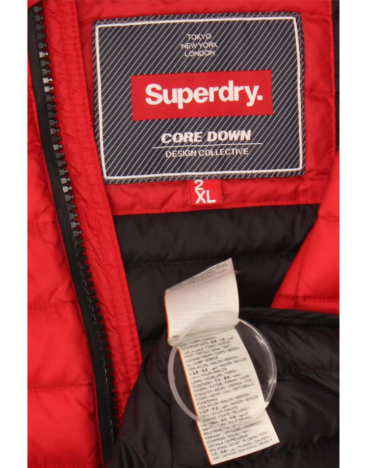 Superdry Polstret Herrejakke UK 44 2XL Rød Nylon