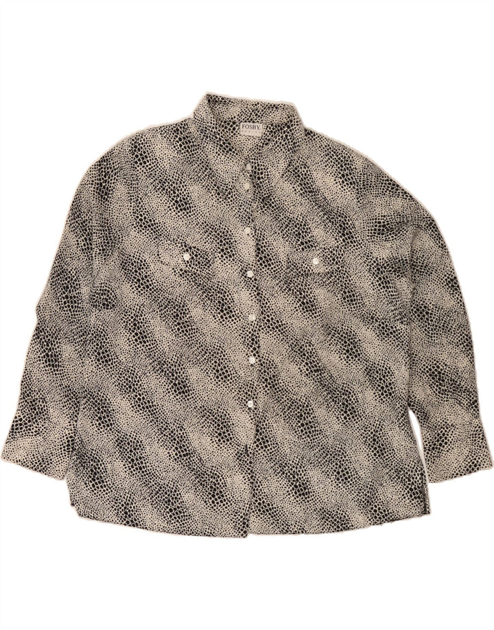 VINTAGE Womens Shirt UK 22 3XL Grey Spotted Polyester Vintage Vintage and Second-Hand Vintage from Messina Hembry 