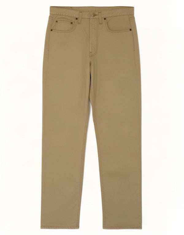 Rifle Mens Straight Casual Trousers W32 L34 Beige Cotton
