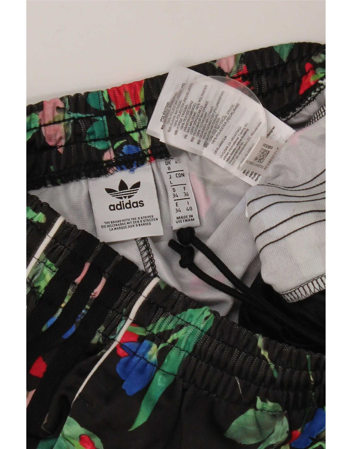 Adidas Dame Sports Shorts UK 8 Small Black Floral Polyester