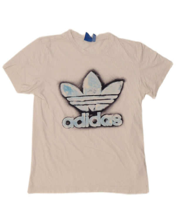 Adidas Grafisk T-shirt top til mænd Medium hvid bomuld