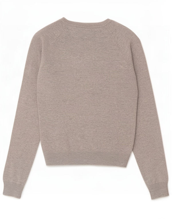 Zara Dame V-hals sweater UK 8 Small Grey Flecked Bomuld