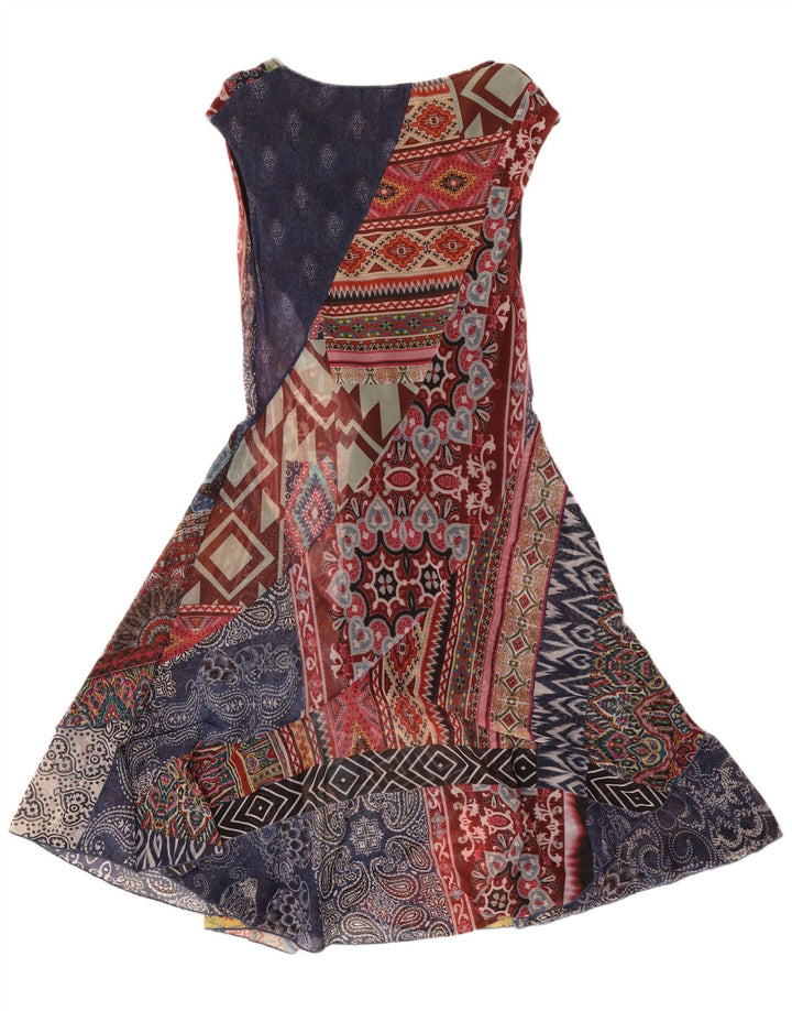 Desigual Dame Asymmetrisk Kjole UK 12 Medium Flerfarvet Paisley
