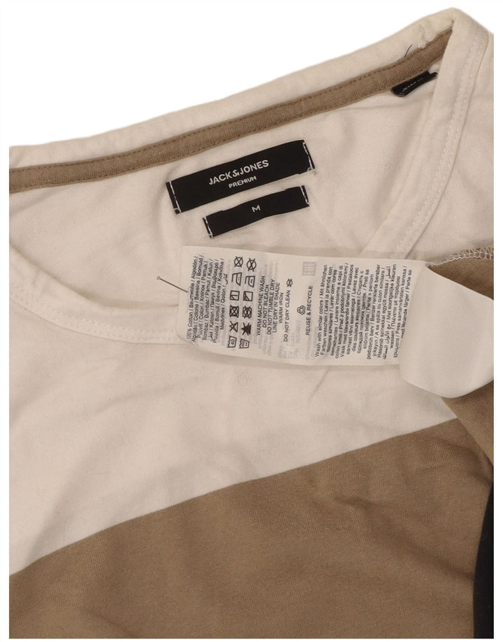 Jack & Jones Herre T-Shirt Top Medium Beige Colourblock Bomuld