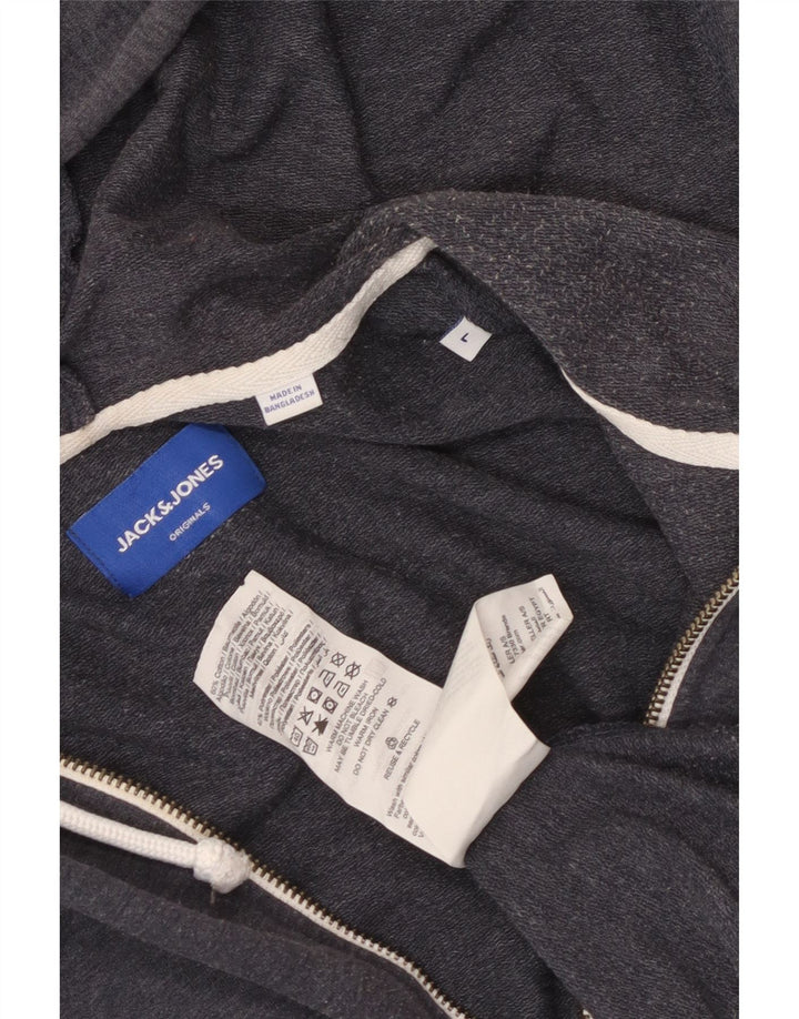 Jack & Jones Herre hættetrøje med lynlås Stor marineblå bomuld