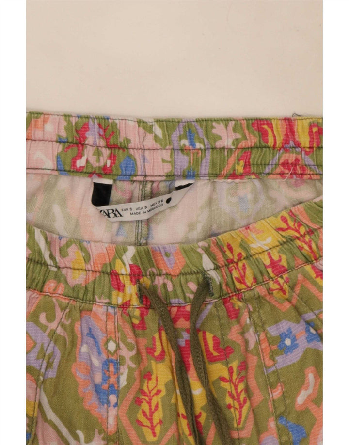 Zara Chino Shorts til kvinder Small W26 Multicolored Floral