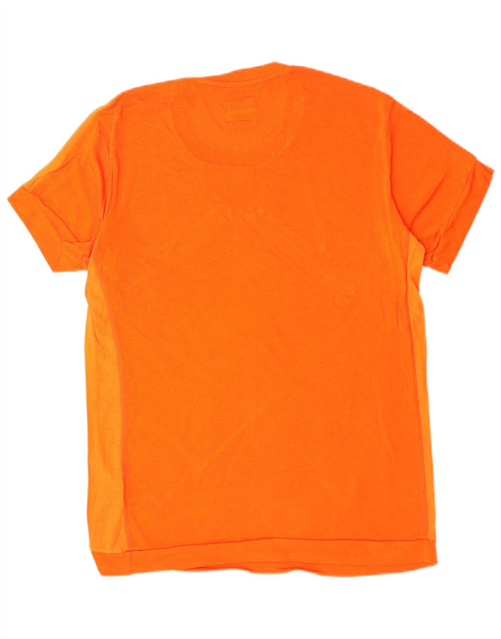DIESEL Herre grafisk T-shirt Top Lille Orange Colourblock Bomuld