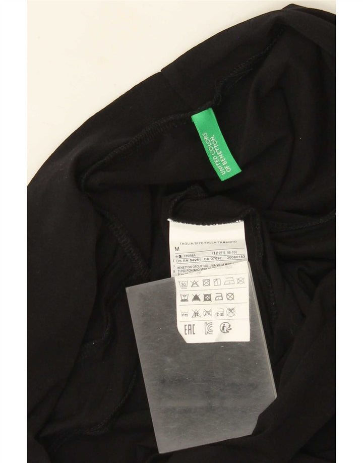 Benetton Dame Ærmeløs Bodysuit UK 12 Medium Sort Bomuld