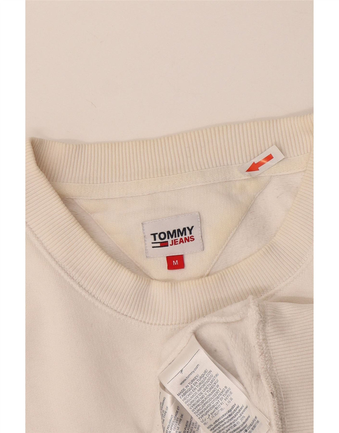 Tommy Hilfiger Herre Grafisk Sweatshirt Jumper Medium Hvid Bomuld