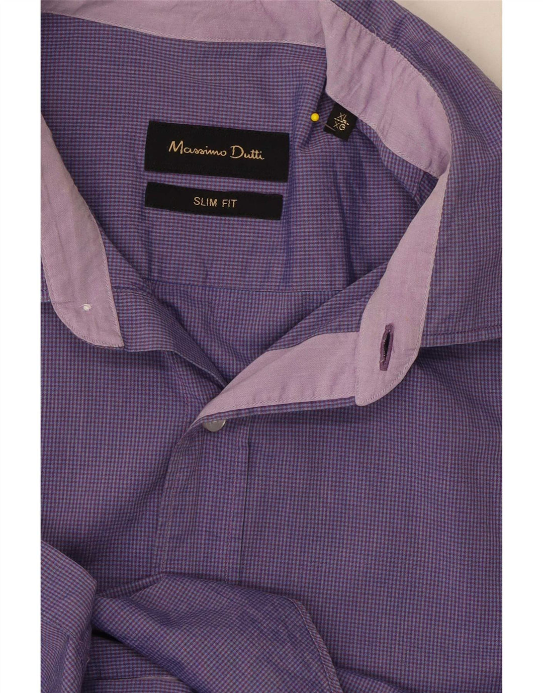Massimo Dutti Herre Slim Fit Shirt XL Lilla Gingham