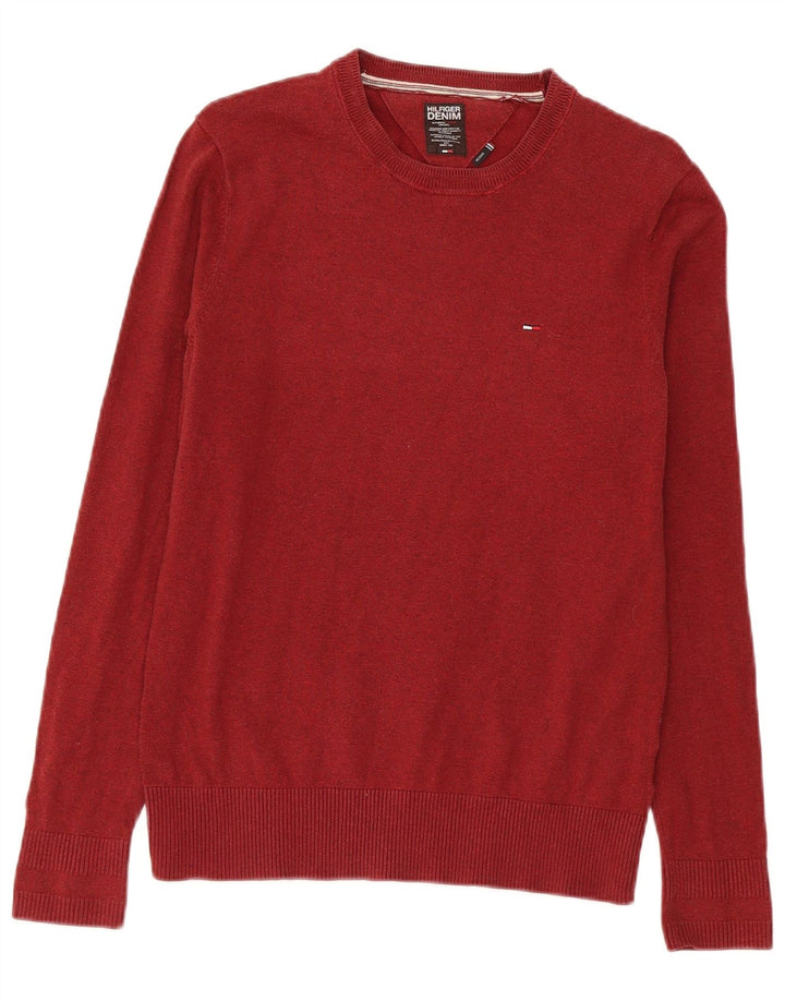 Tommy Hilfiger Herre Crew Neck sweater Medium Bourgogne bomuld