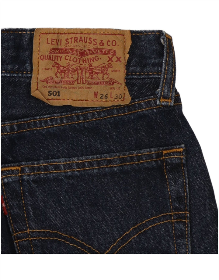 Levi's Dame 501 Straight Jeans W26 L30 Marineblå