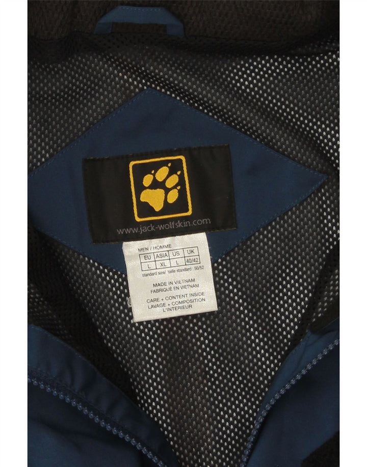 Jack Wolfskin Herre Windbreaker Jacket UK 40/42 Large Blue Polyester