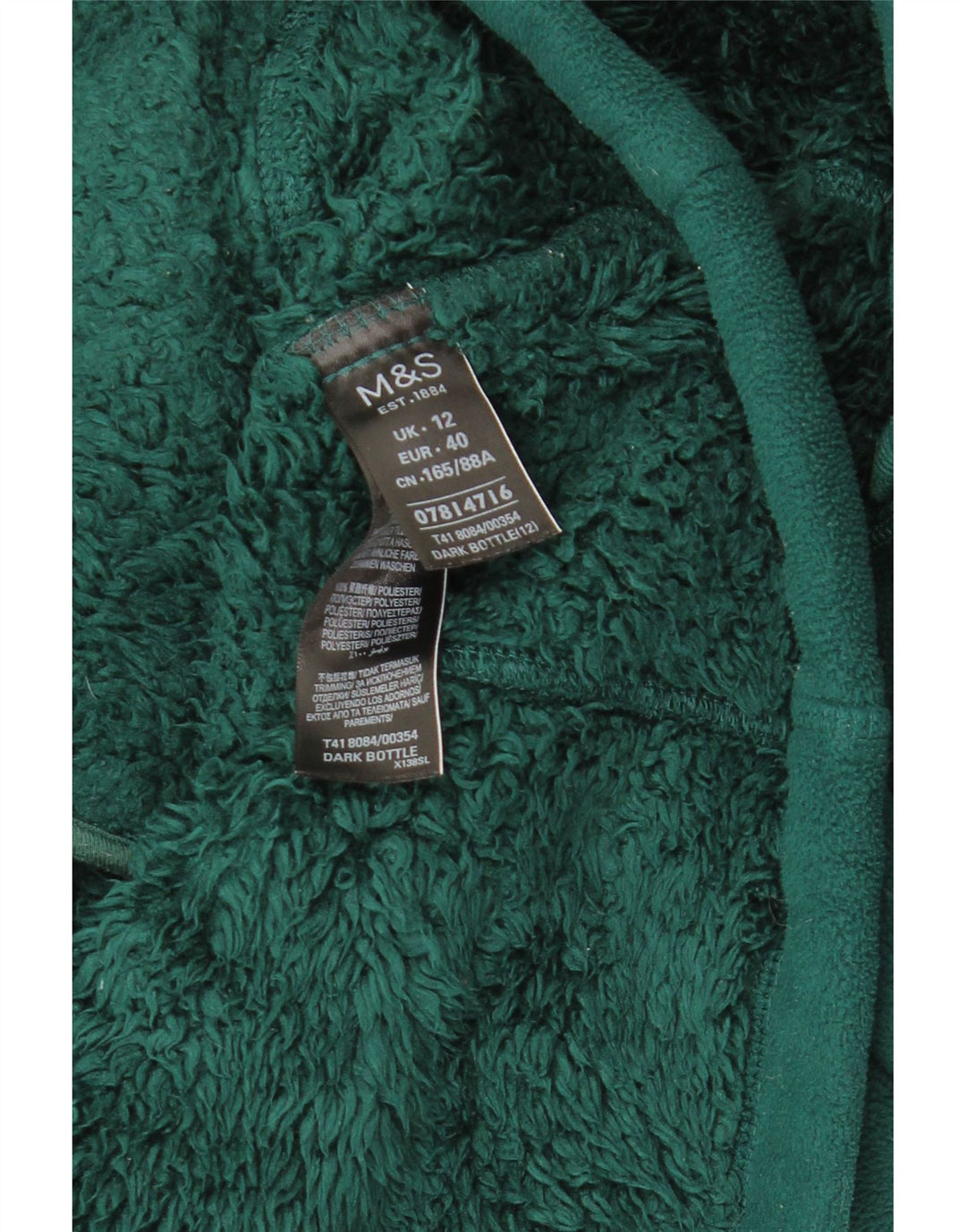 Marks & Spencer Fleecejakke til kvinder UK 12 Medium Green Polyester