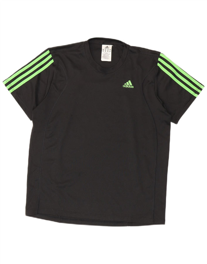 ADIDAS Herre Climalite T-Shirt Top Medium Sort Polyester