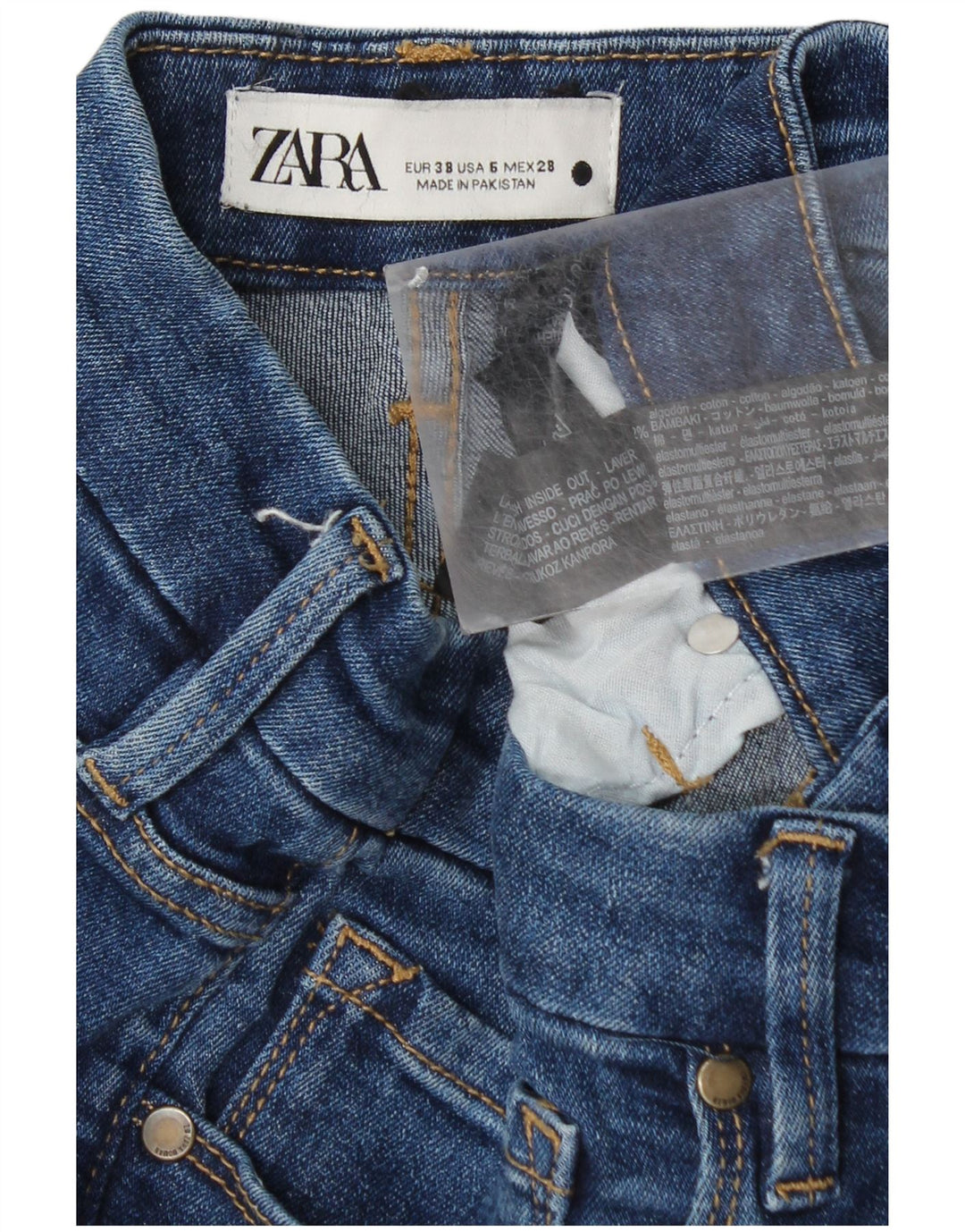 Zara Dame Bootcut Jeans EU 38 Small W28 L32 Blå Bomuld