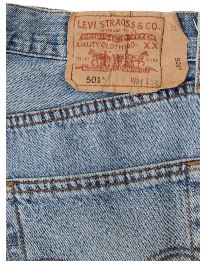 Levi's Herre 501 lige jeans W36 L32 blå bomuld
