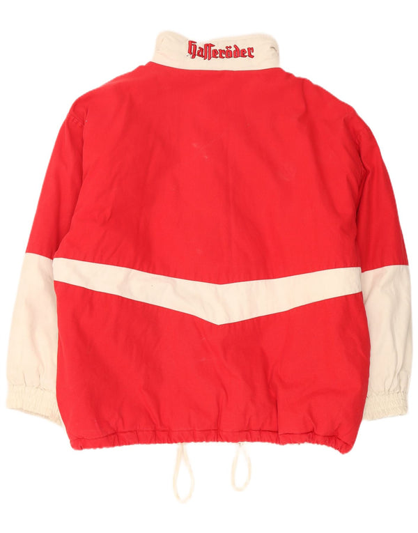 Vintage Herre Grafisk Windbreaker Jacket UK 40 Large White Colourblock