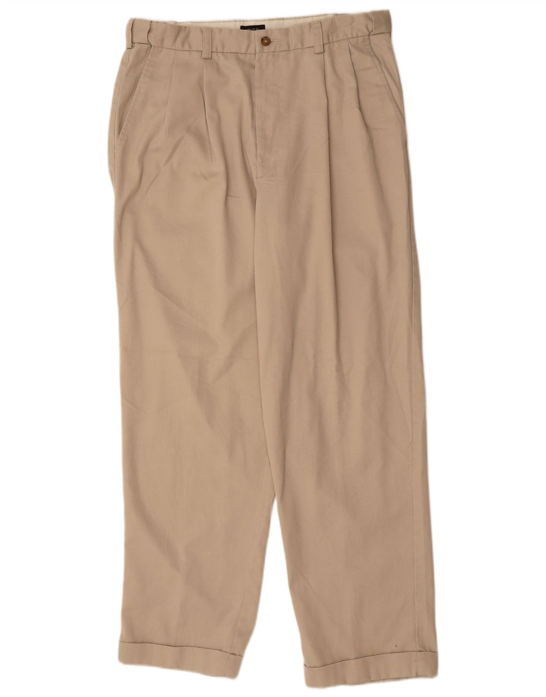 IZOD Mens Pegged Chino Trousers W34 L32 Beige Polyester