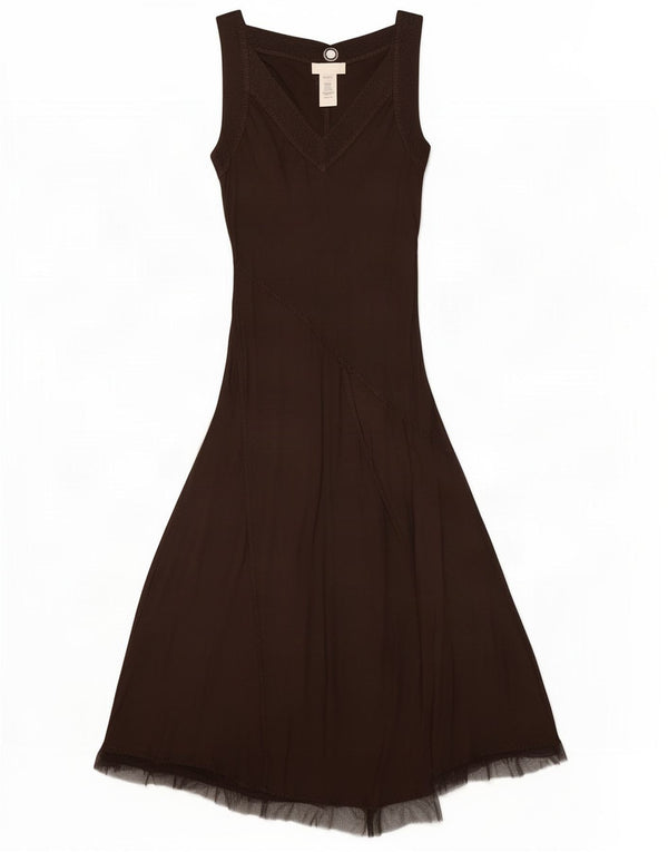 Diesel Womens Sleeveless Maxi Dress UK 8 Small Brown Viscose