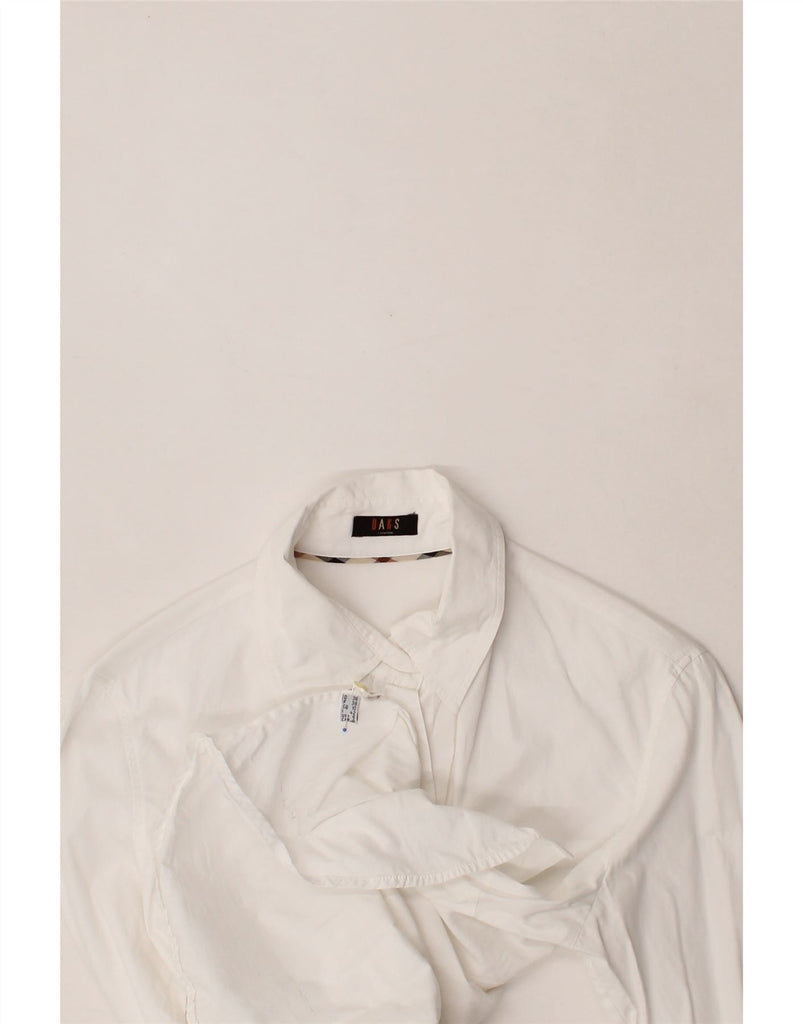 DAKS Womens Formal Shirt UK 10 Small White Cotton Vintage DAKS and Second-Hand DAKS from Messina Hembry 