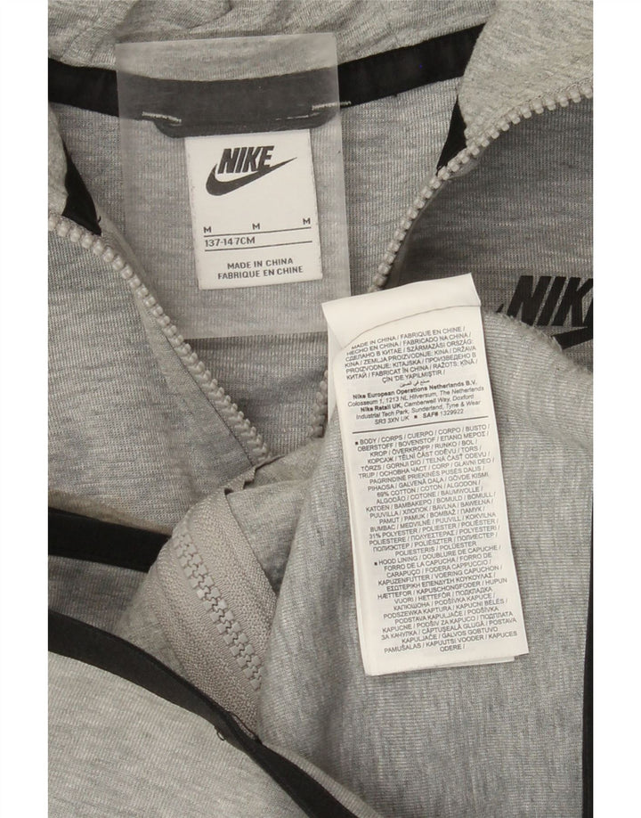 NIKE hættetrøje med lynlås til drenge 10-11 år mellem grå stribet bomuld