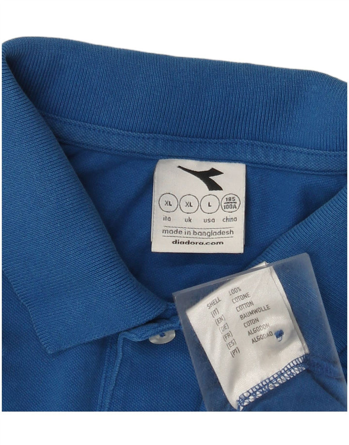 Diadora herre poloshirt XL blå bomuld