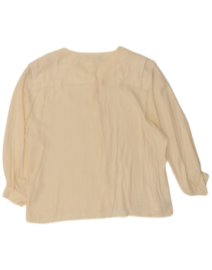 Mario Pucci Cecconi skjortebluse med 3/4 ærmer til kvinder IT 46 Large Off White