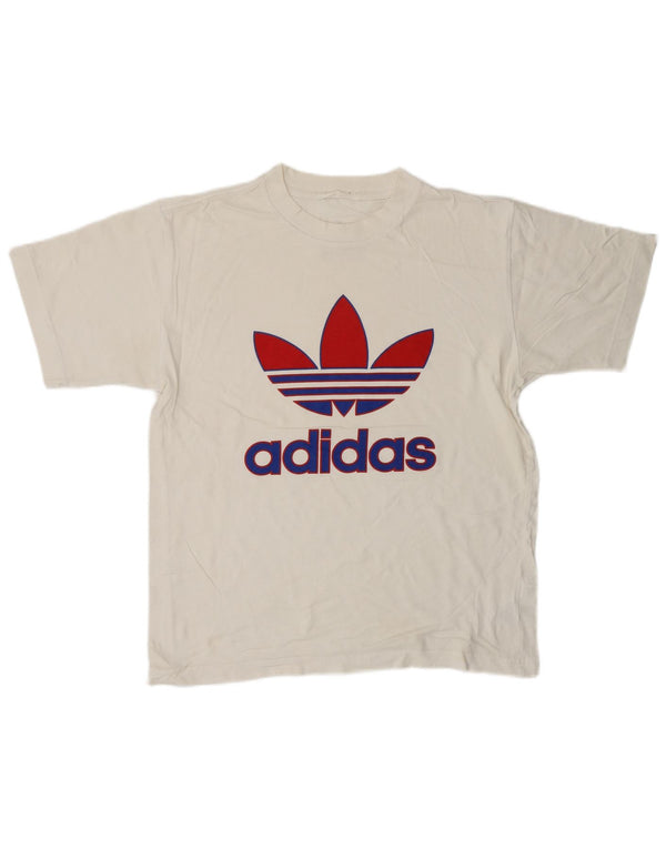 ADIDAS grafisk t-shirt til mænd, lille hvid bomuld
