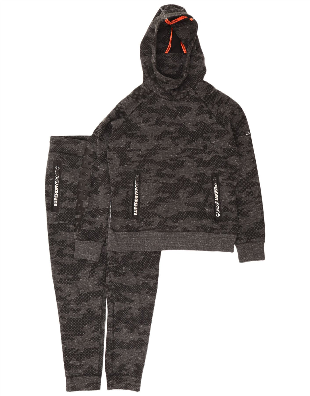Superdry Womens Graphic Full Tracksuit UK 18 XL Grå Camouflage Polyester