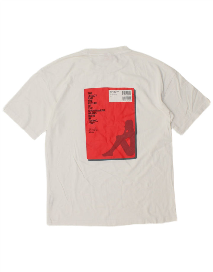 KAPPA Herre grafisk T-shirt Top Lille hvid bomuld