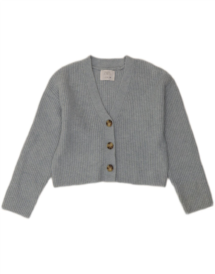 ZARA Girls Cardigan Sweater 11-12 Years Blue Polyester Vintage Zara and Second-Hand Zara from Messina Hembry 