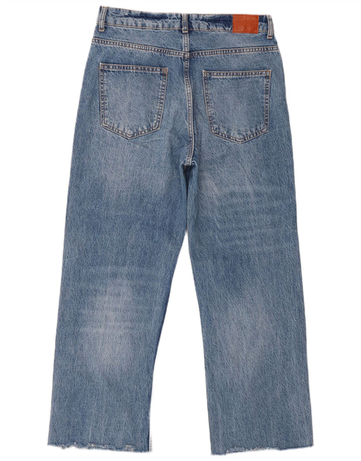 Zara Dame Straight Jeans EU 40 Medium W30 L28 Blå Bomuld