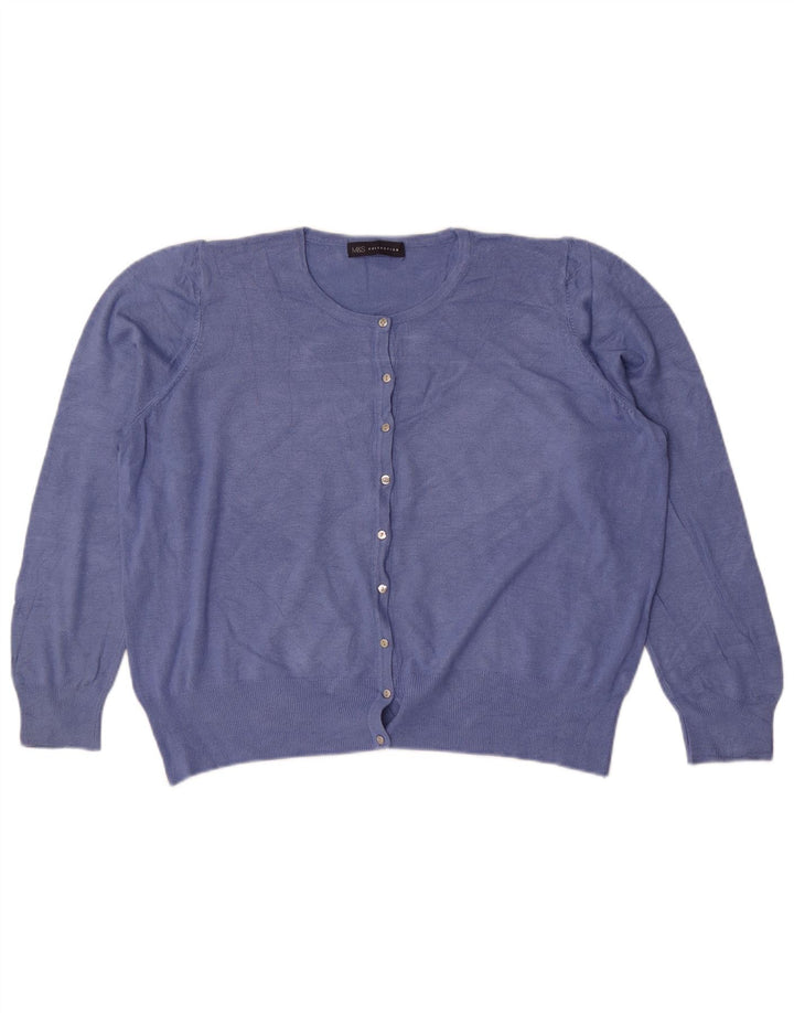 Marks & Spencer Dame Crop Cardigan Sweater UK 18 XL Blå