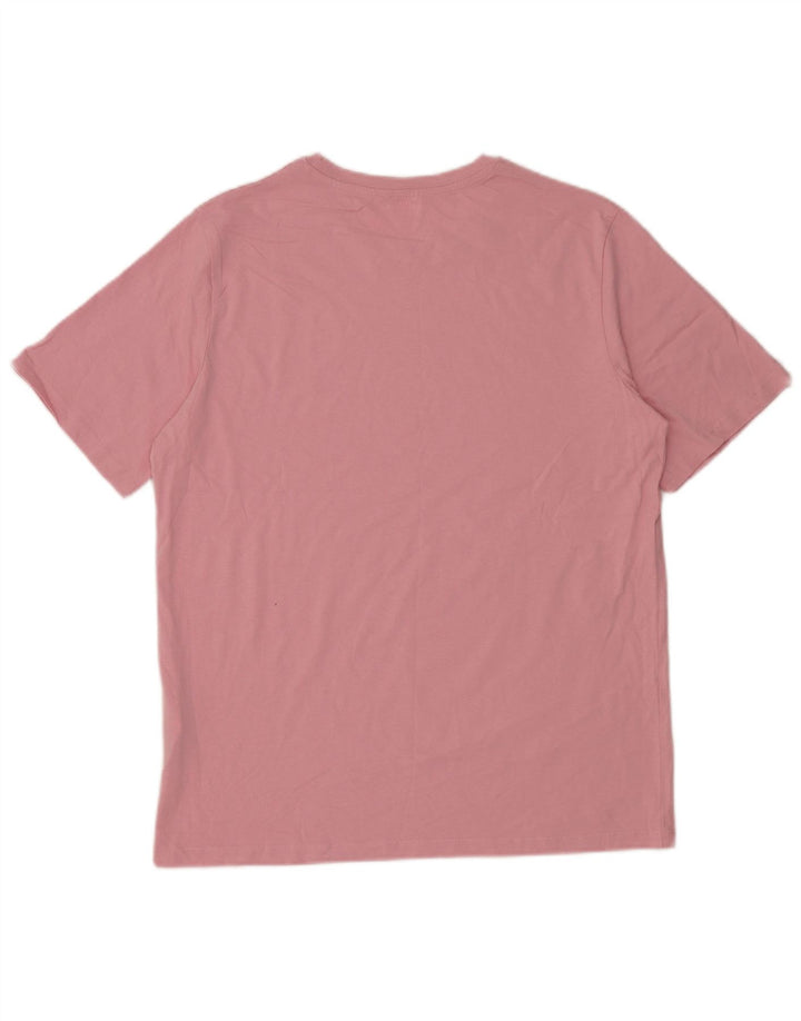 Jack & Jones Herre T-Shirt Top Stor Pink Bomuld
