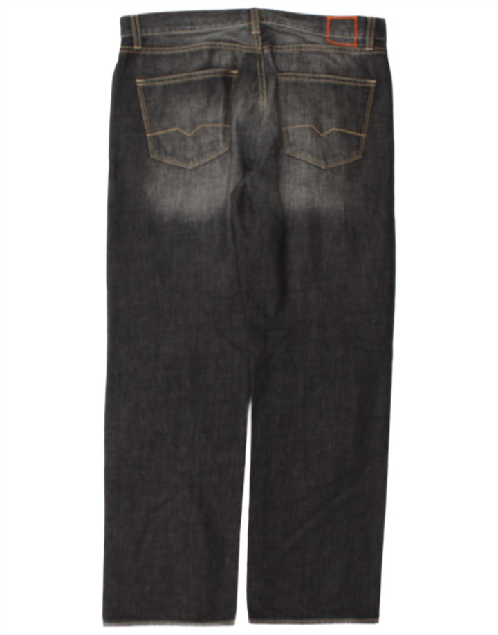 Hugo Boss Straight Jeans til mænd W35 L32 Grå bomuld