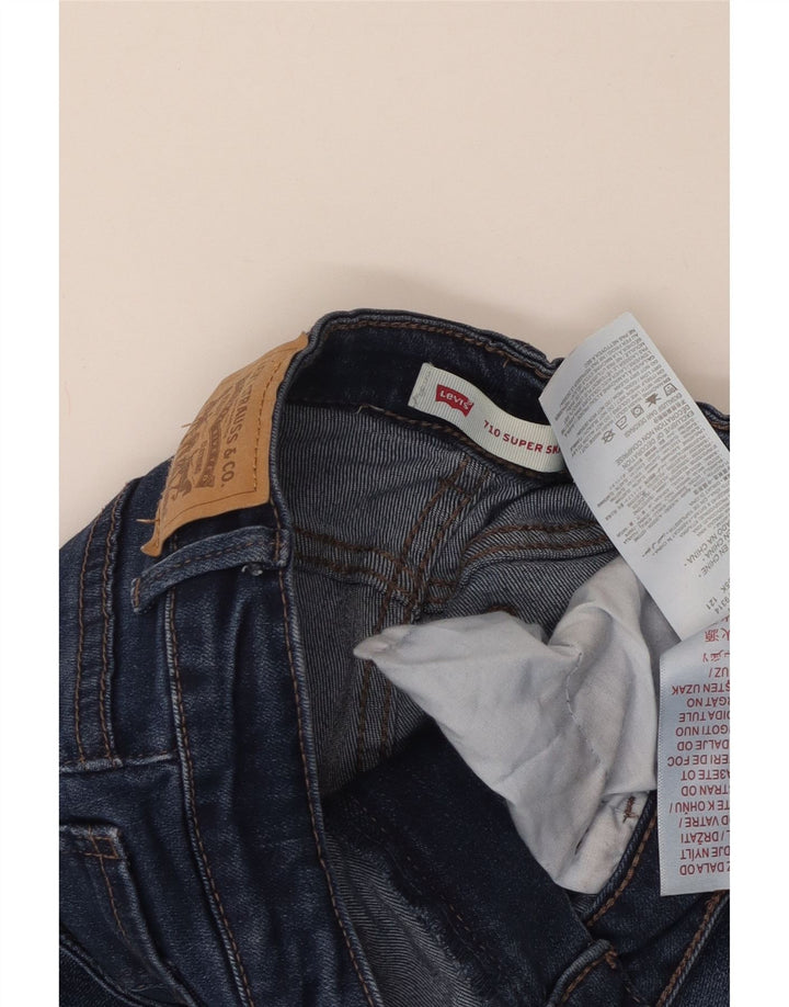 LEVI'S Girls 710 Super Skinny Jeans 13-14 år W28 L29 Marineblå Bomuld