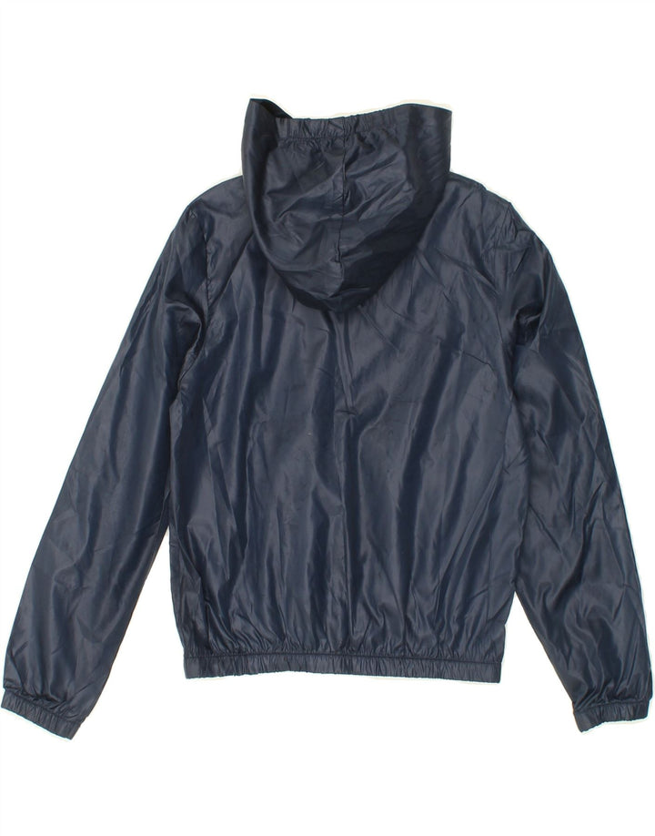 DIADORA Boys Hooded Rain Jacket 9-10 Years Large  Navy Blue Polyester Vintage Diadora and Second-Hand Diadora from Messina Hembry 