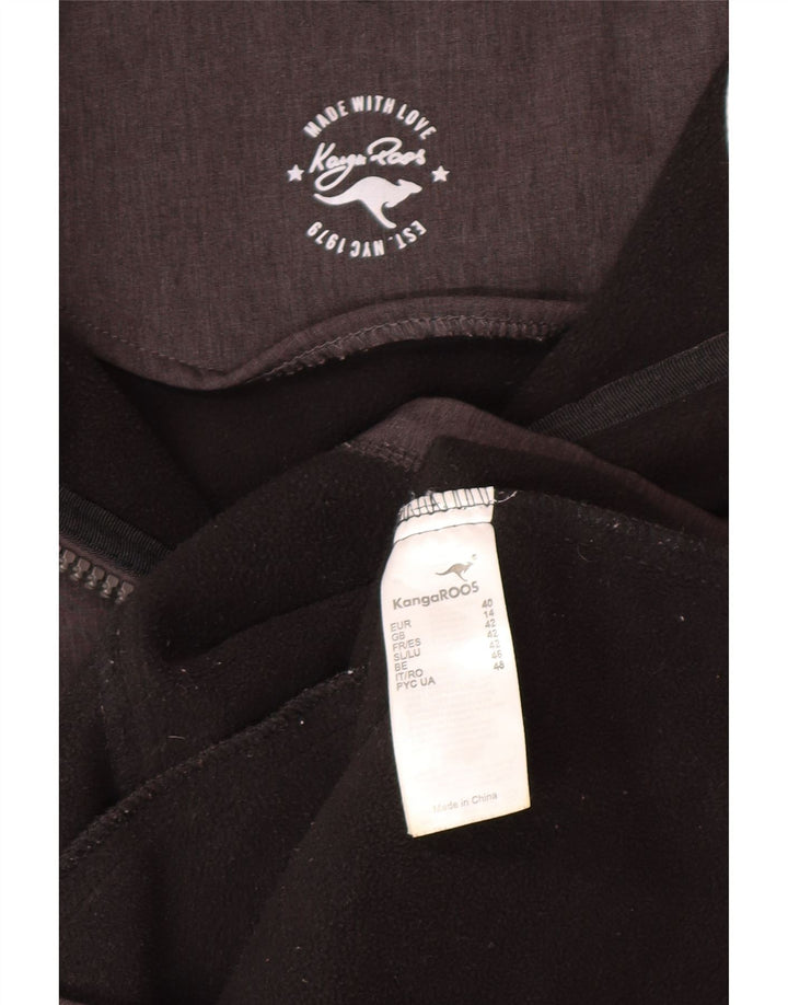 KANGAROOS Womens Graphic Hooded Windbreaker Coat UK 14 Large Grey