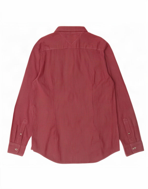 Tommy Hilfiger Herre Slim Fit Flanellskjorte Stor Rød Gingham Bomuld