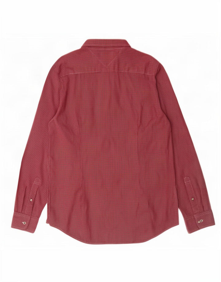 Tommy Hilfiger Herre Slim Fit Flanellskjorte Stor Rød Gingham Bomuld